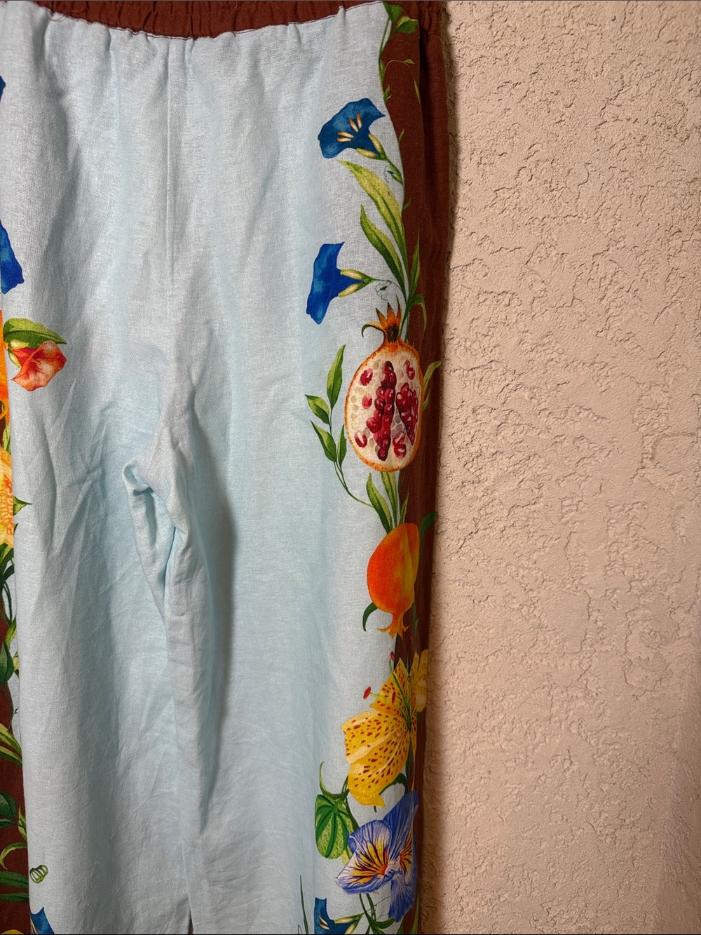 Resort Floral Fruit Print Wide Leg Pants Medium NWT - Picture 5 of 5
